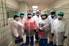 Dr. Mfon Archibong and the team inspecting a commercial poultry factory in Italy
