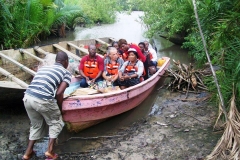 Dr. Mfon reaching out to poorest villages during medical mission through local made boat